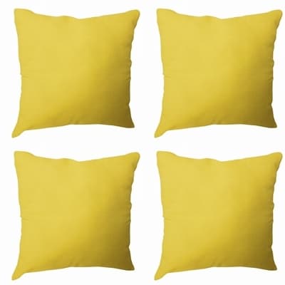 Kit 4 Capas Almofadas amarelas 45x45 cm  Com Ziper Escondido