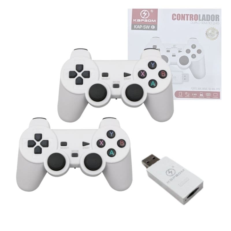 GAME STICK Retrô 2.4G Wireless Mini Game 25.000 Jogos 02 Controles Sem Fio Conexão USB Kapbom KAP-5W-E
