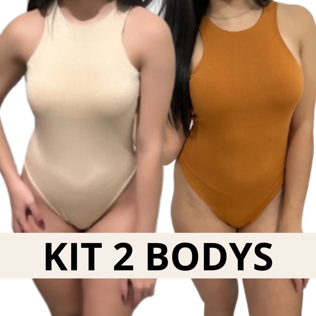 Kit 2 Body Feminino Blusa Regata Suplex Alça Grossa Lindas Cores Feminina