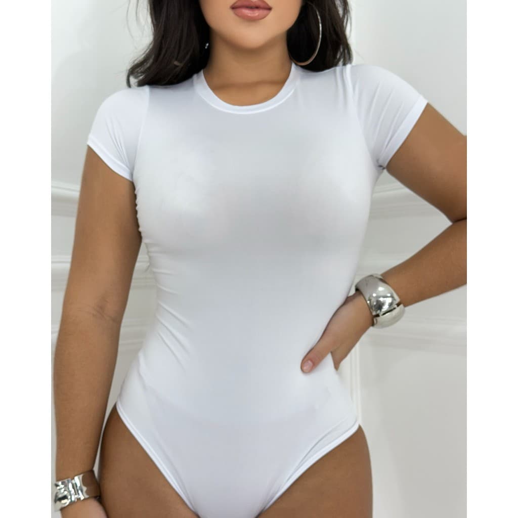 Body Feminino Gola Careca Manga Curta
