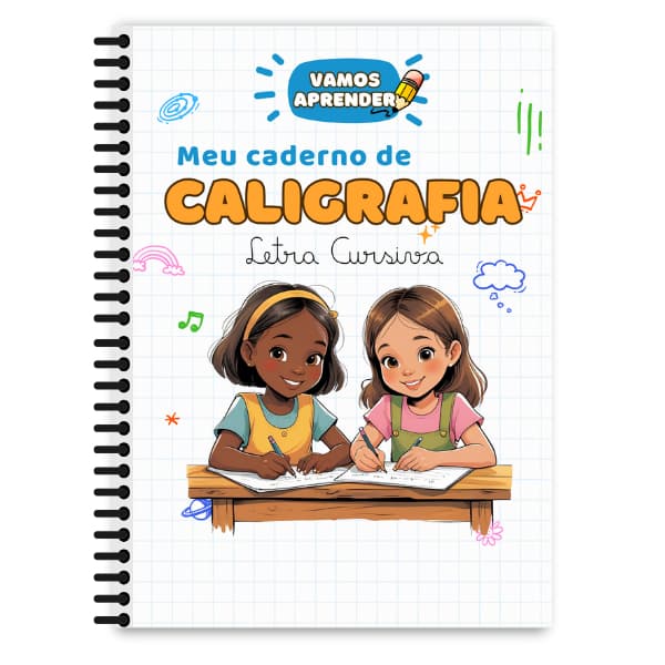 Vamos Aprender - Caderno De CALIGRAFIA Infantil 81 Atividades Letra Cursiva A4