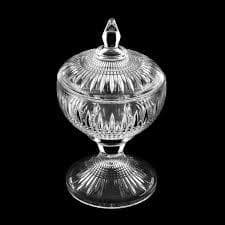 Bomboniere / Potiche de Cristal com Pé Queen 18 cm - Wolff