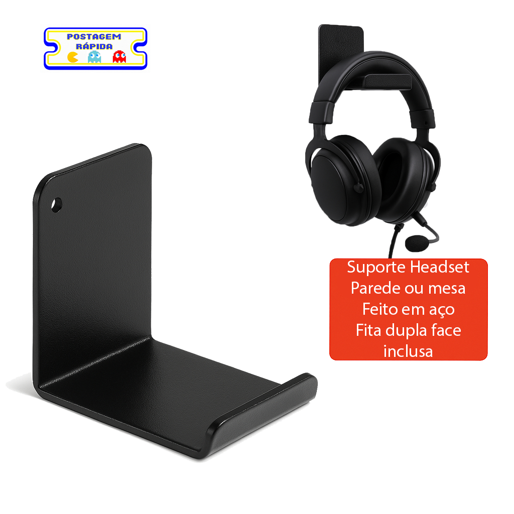 Suporte Headset Parede Aço Headphone Organizador Gamer Premium