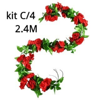 Cacho de Rosas Artificiais 9 Cabeças - Flores para Decoração de Casamento, Festa, Parede e Jardim