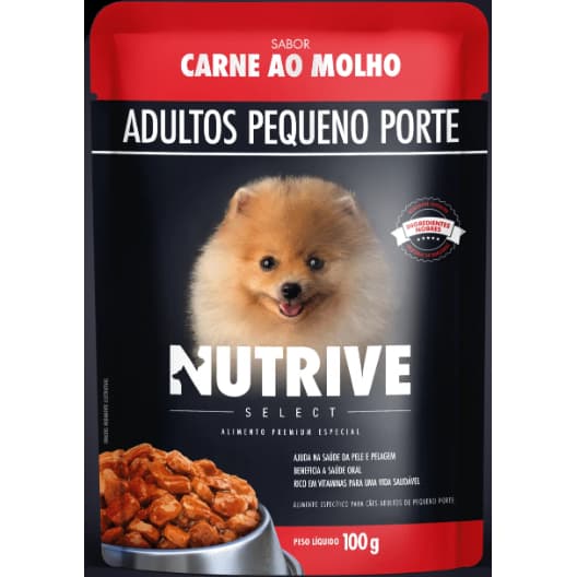 CAIXA SACHÊS CÃES ADULTOS PEQUENO PORTE CARNE AO MOLHO COM ARROZ/ABÓBORA - CAIXA C/18 - RAÇÃO ÚMIDA