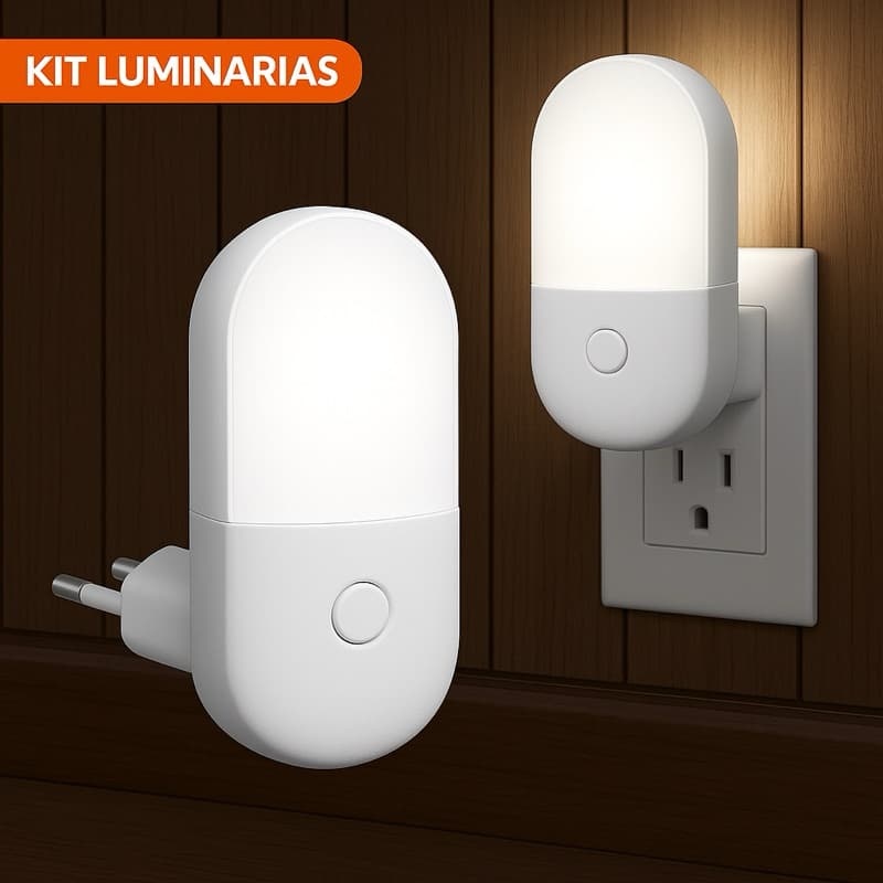 Luminária 1 Ou 2 Unidades Led Mini Abajur Tomada Luz Noturna Bivolt Quarto Sala Criança Bebê Função Branco Quente Frio