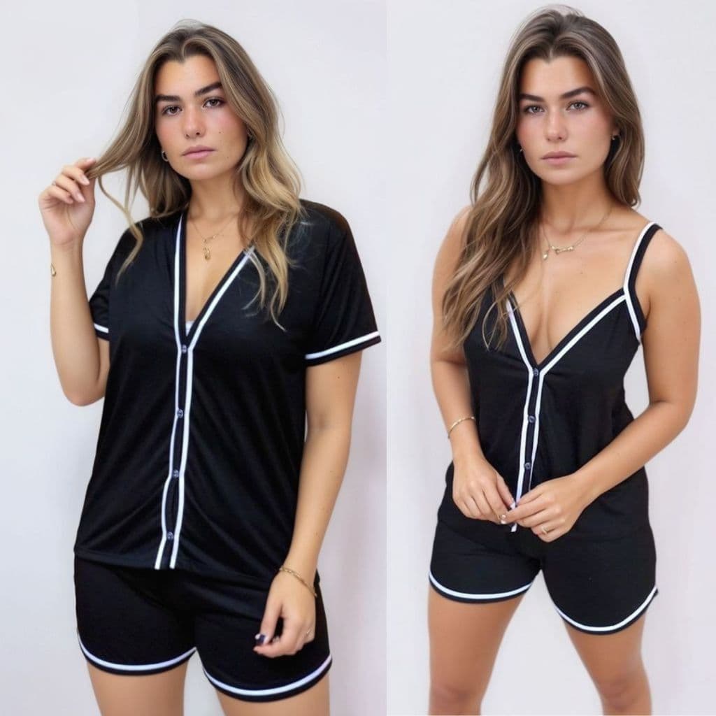 Kit 2 Pijama Feminino Aberto Com Botões Pijama Americano e Baby Doll Alcinha Amamentar Cirurgico