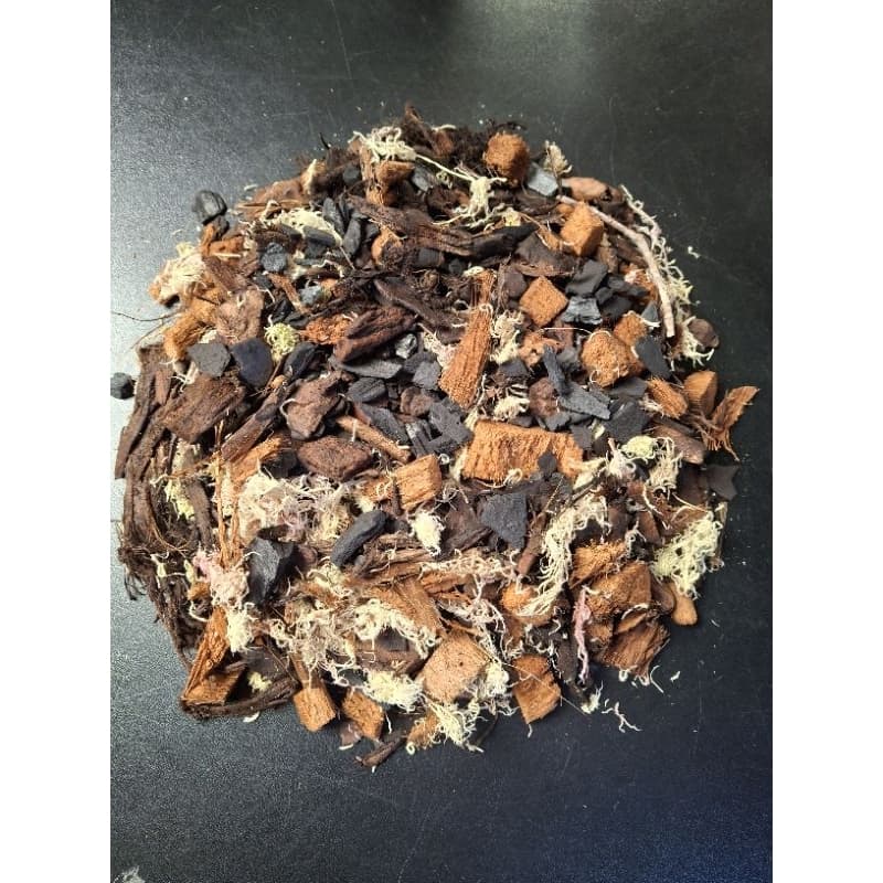 substratos mix para orquídeas 2L,casca de pinus/ carvão/ fibra de coco/sphagnum