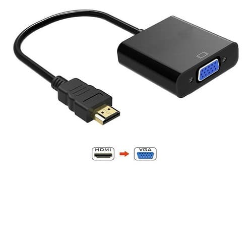 Adaptador De Conversão Hdmi Para Vga Fêmea + Cabo Audio P2xP2