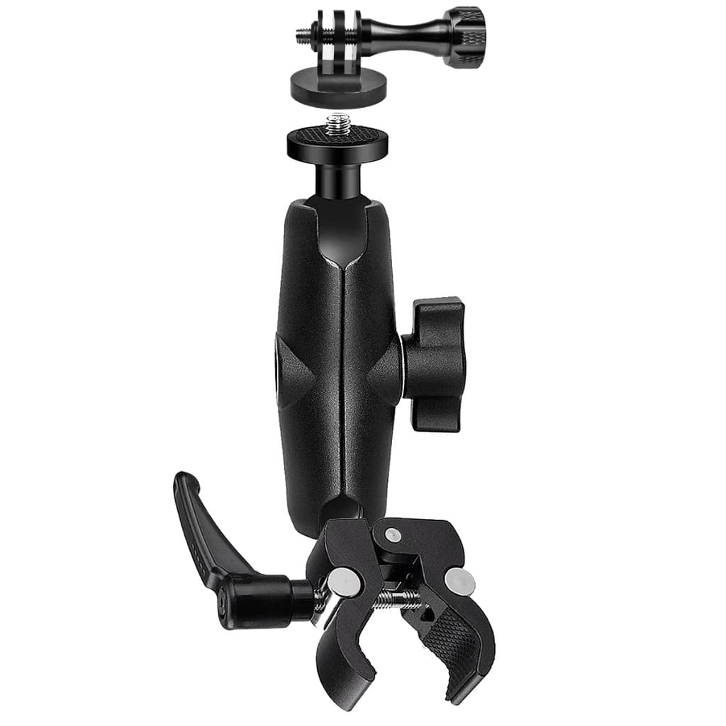 Suporte Ram Médio Articulado Garra 1/4 Gopro Alumínio ( Bike Moto Guidon )