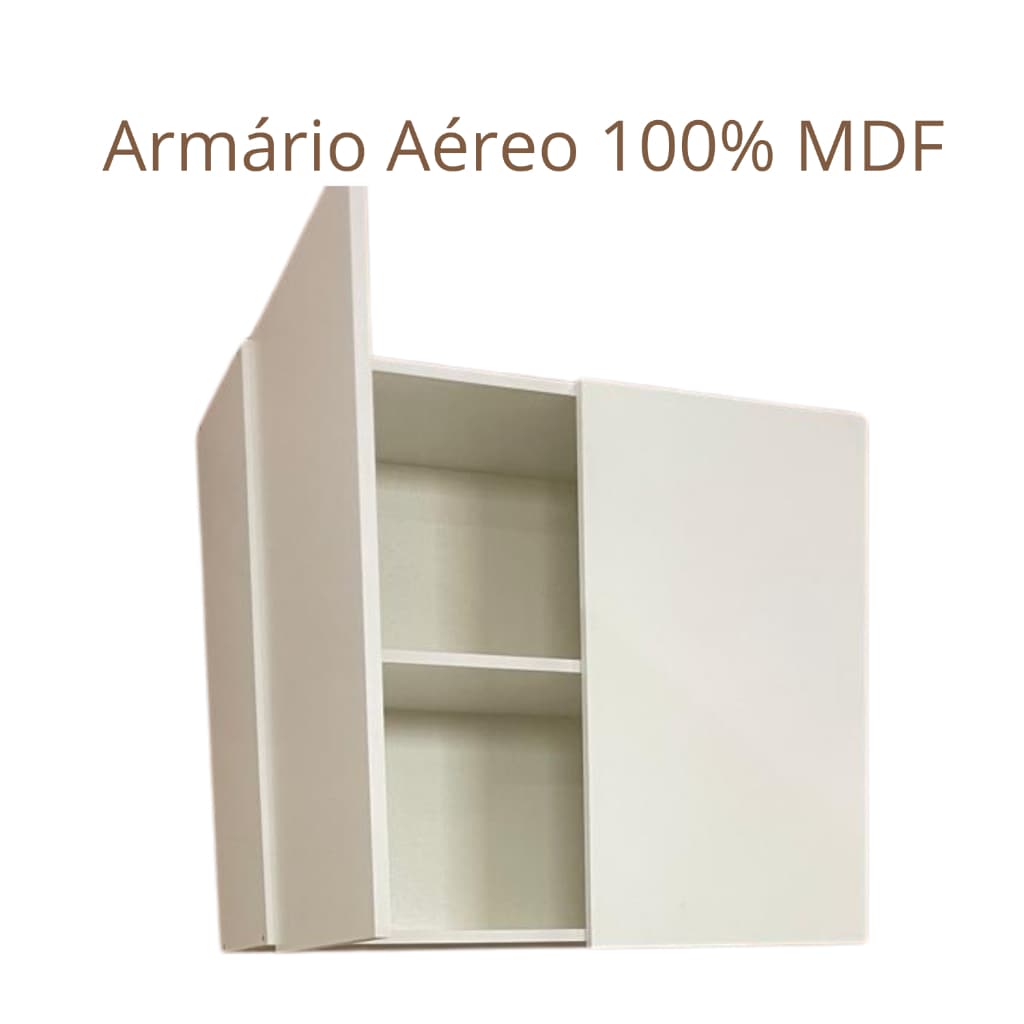 Armário Suspenso 100% MDF Organizador Armário Aéreo 2 Portas