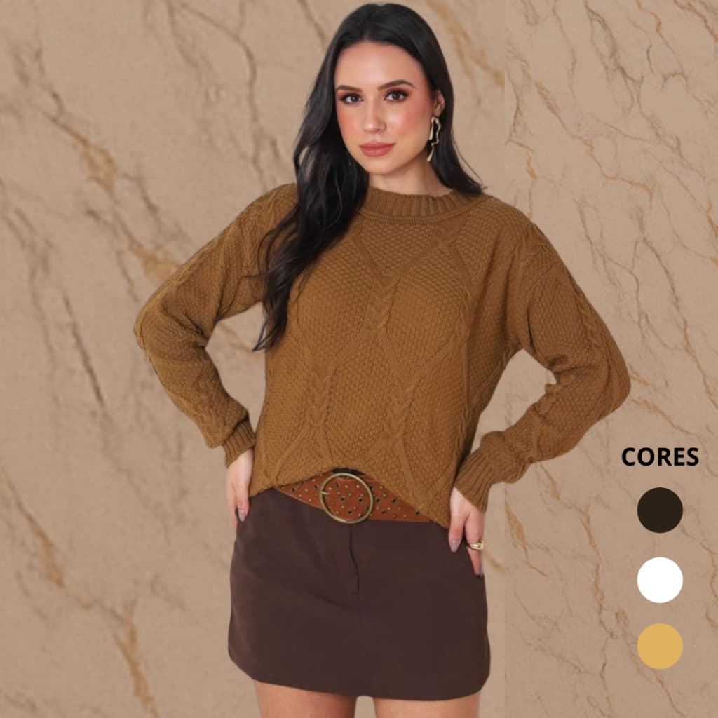 Blusa de Tricot elegante Suéter feminino