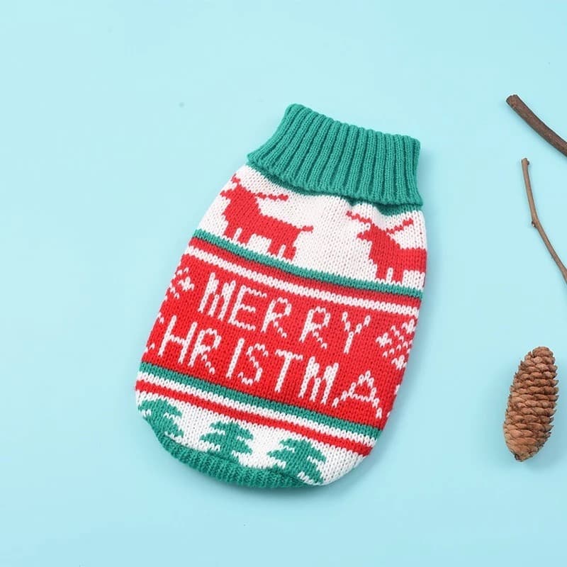 Roupas De Inverno Desenho Animado Para Cães Gatos Suerter De Natal Quente Pequeno Yorkie Casaco De Malha Crochê 🐶🐱✨