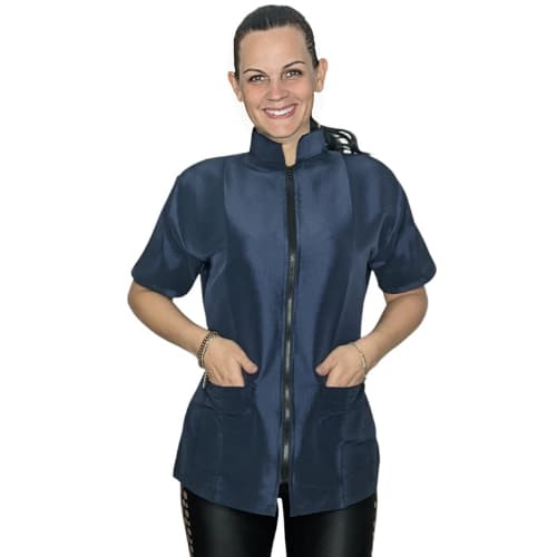 Jaleco  banho e tosa anti pelos azul marinho