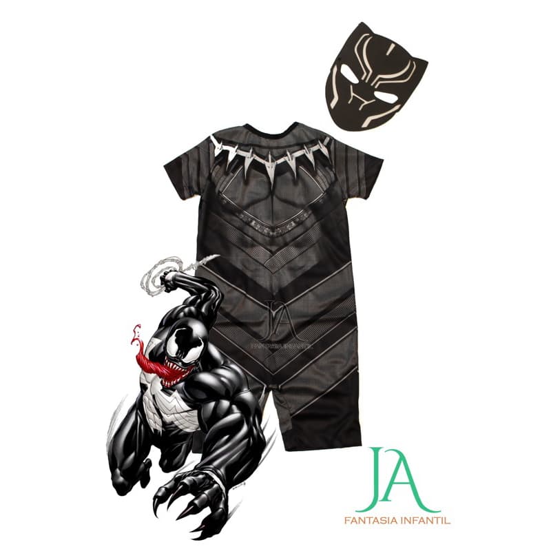 PANTERA NEGRA FANTASIA INFANTIL C/ ACESSÓRIO
