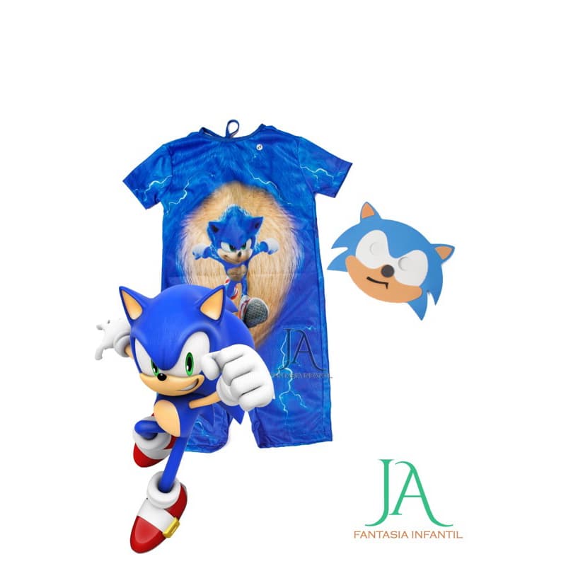 FANTASIA INFANTIL SONIC C/ACESSÓRIO