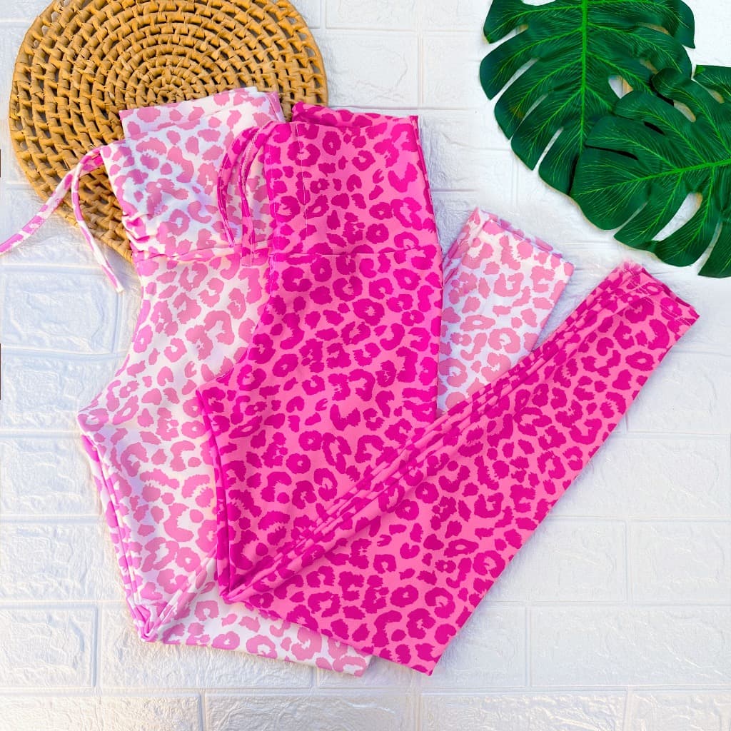 Calça Legging Feminina com Cordinha Fitness Cintura Alta Estampas Variadas para Academia