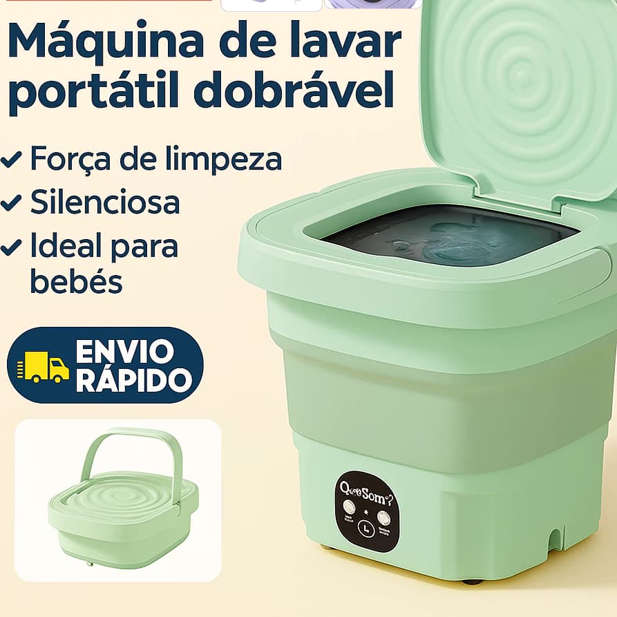 Mini Máquina de Lavar Roupas 9L Centrifuga Dobrável Portátil Moderna Para Roupas Pequena Envio Imediato