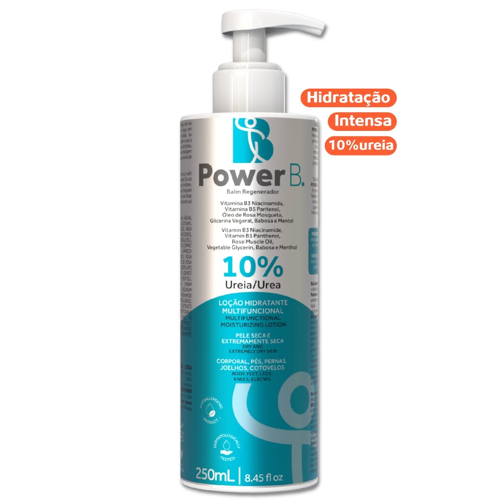 Creme Hidratante Corporal Ureia 10% Power Balm Pés Rachados Pele Seca Babosa Glicerina 250g Refrescante