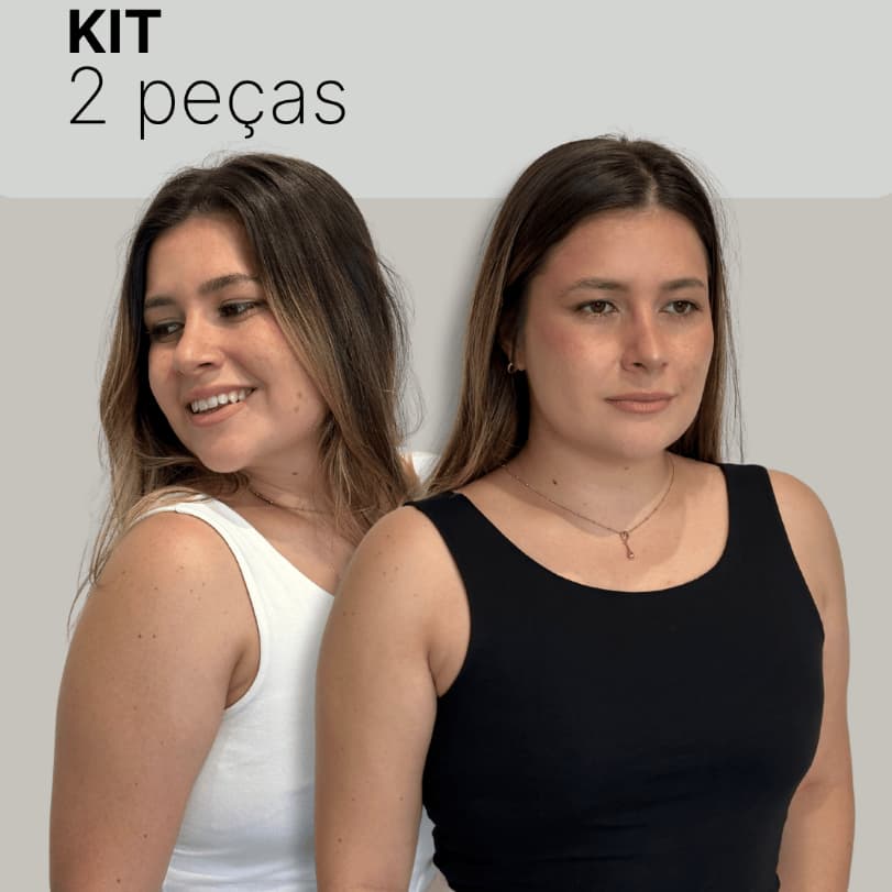 Kit 2 Regatas Femininas Decote Redondo