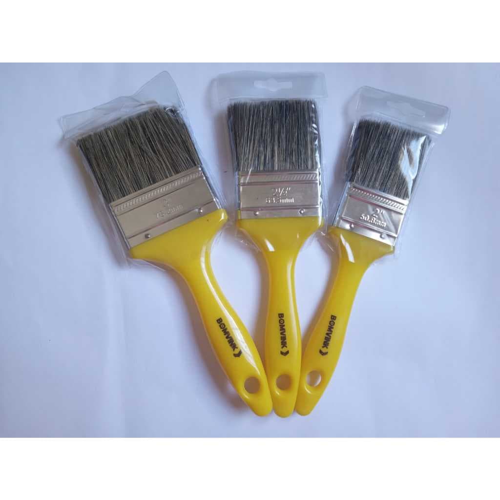 Kit De 3 Pincéis Trincha Cabo Plástico Para Pintura
