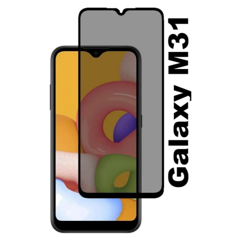 Película de vidro 3D Privativa Anti Spy Samsung Galaxy M31 / Película de privacidade