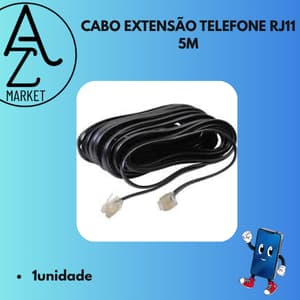 CABO EXTENSÃO TELEFONE RJ11 5M