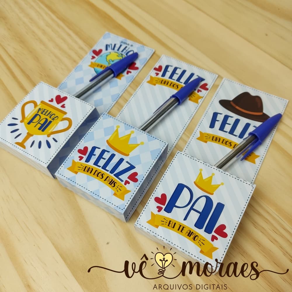 10 Lembrancinha Porta Caneta Dia dos Pais Lembrancinha Mimo Presente Caixinha para caneta