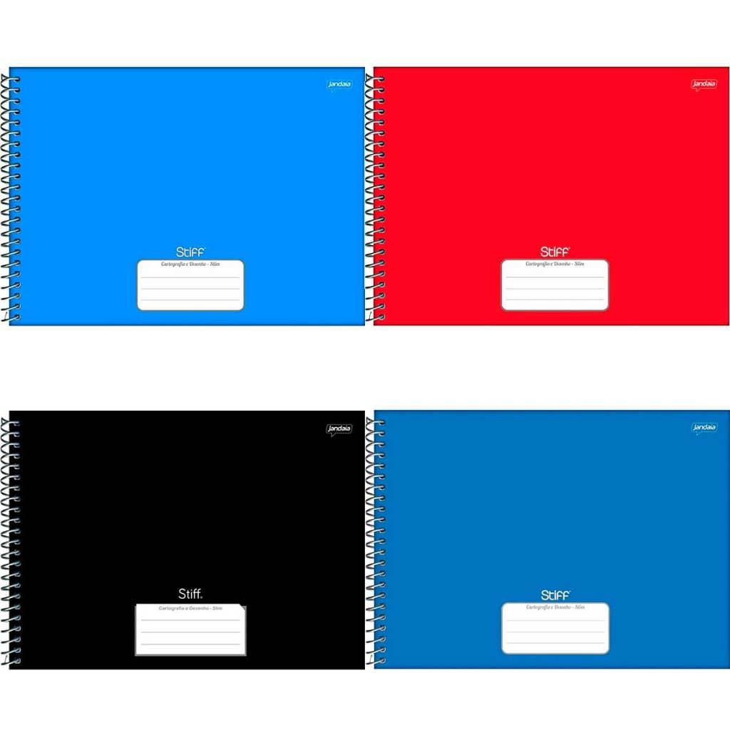 CADERNO CARTOGRAFIA ESPIRAL CAPA DURA 80 FOLHAS STIFF JANDAIA