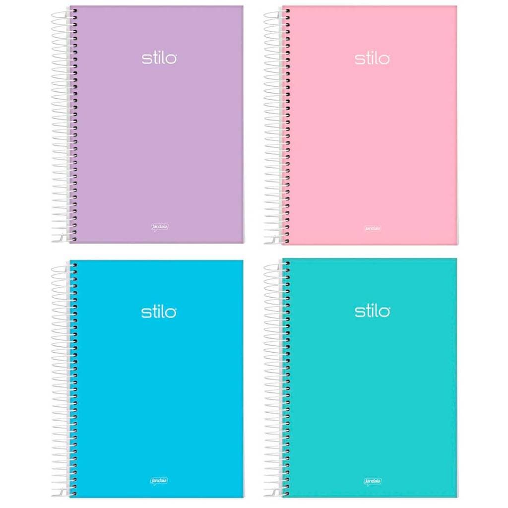 CADERNO ESPIRAL 1/4 CAPA DURA 80 FOLHAS STILO JANDAIA
