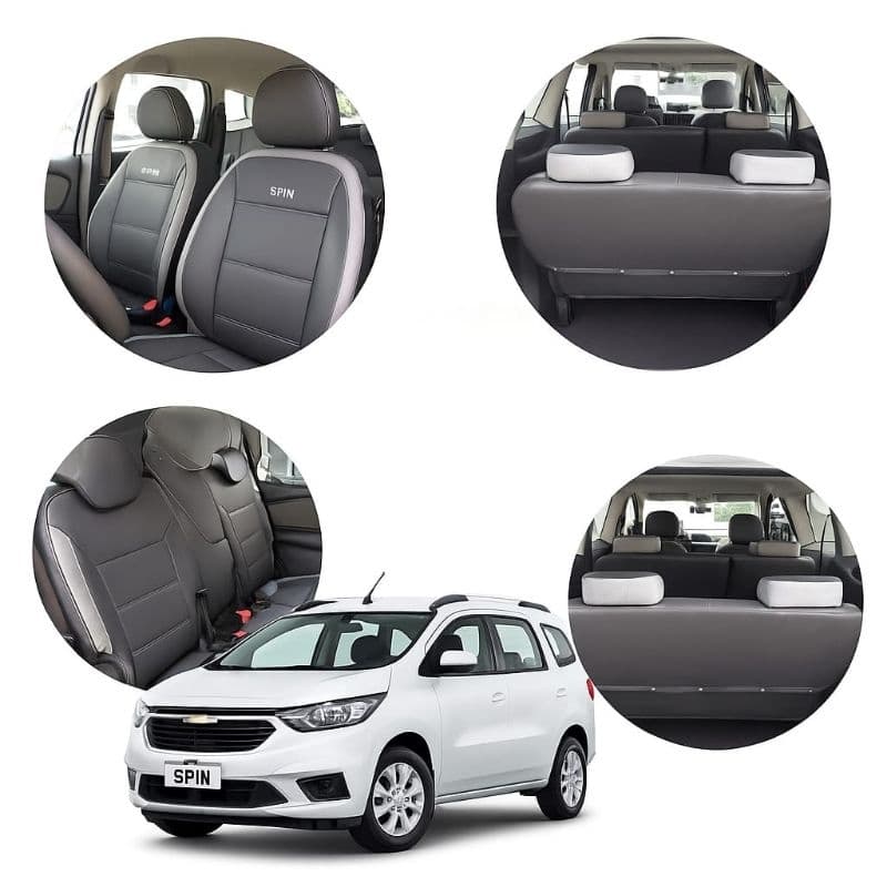 Capa De Banco Automotivo Carro Couro Spin 5 Lugares Modelo Personalizado