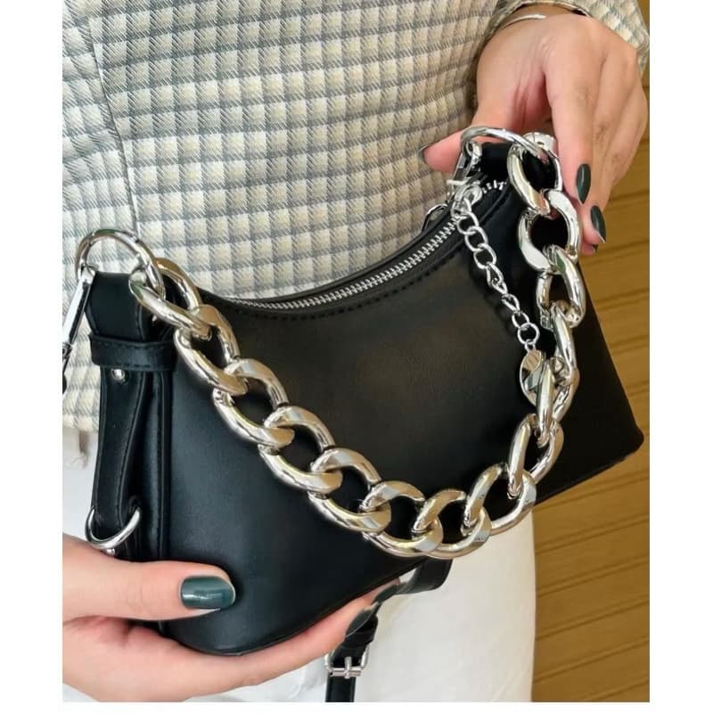 bolsa feminina transversal lançamento Alças corrente grossa para conforto