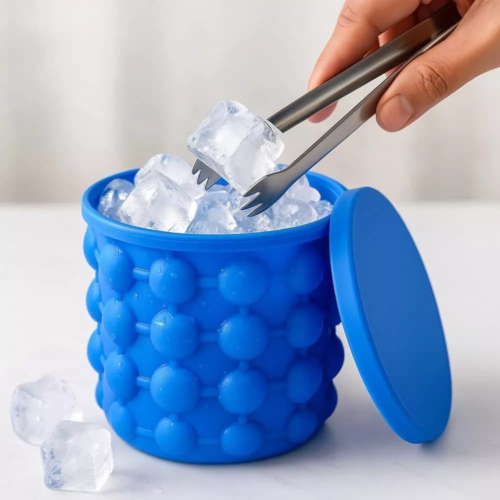 Balde Gelo Silicone Térmico Fazer Gelo Rápido Bebidas Manter Coller Bacia Pote Garrafa Refrigerante