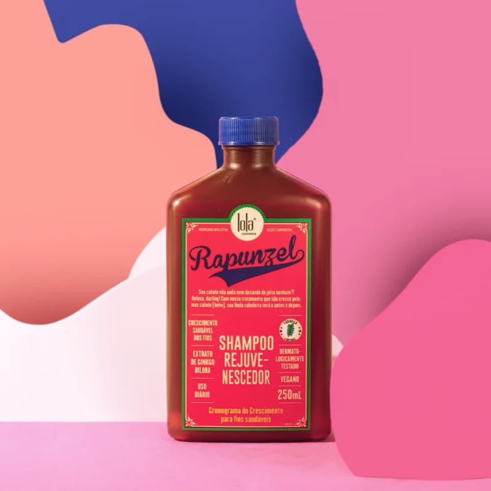 Shampoo Rapunzel Rejuvenescedor Lola 250ml Cabelo Resistente Uso Diário Fortalecedor Acelerador Crescimento Ativo Volume
