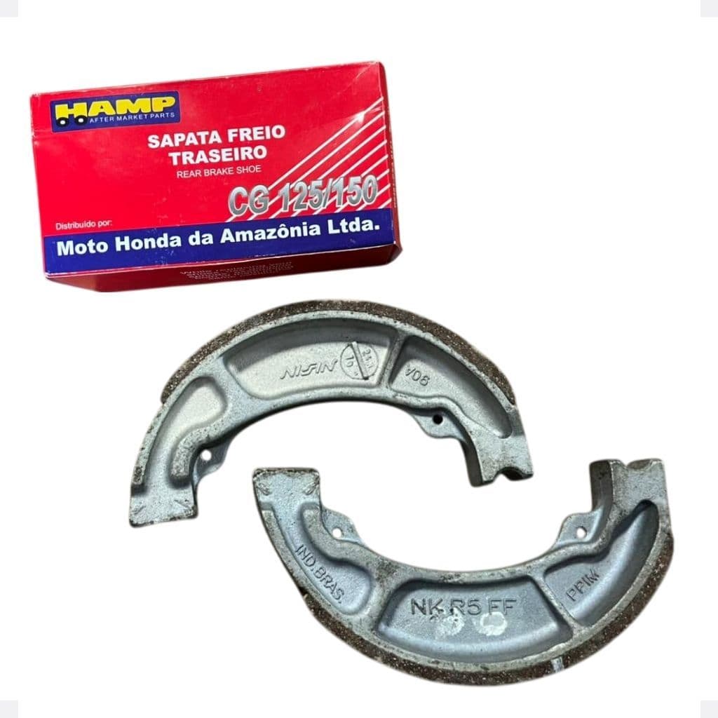 Lona de Freio Dianteira Traseira Original HAMP Cg 125/150/160 Par Sapata Nissin Patim