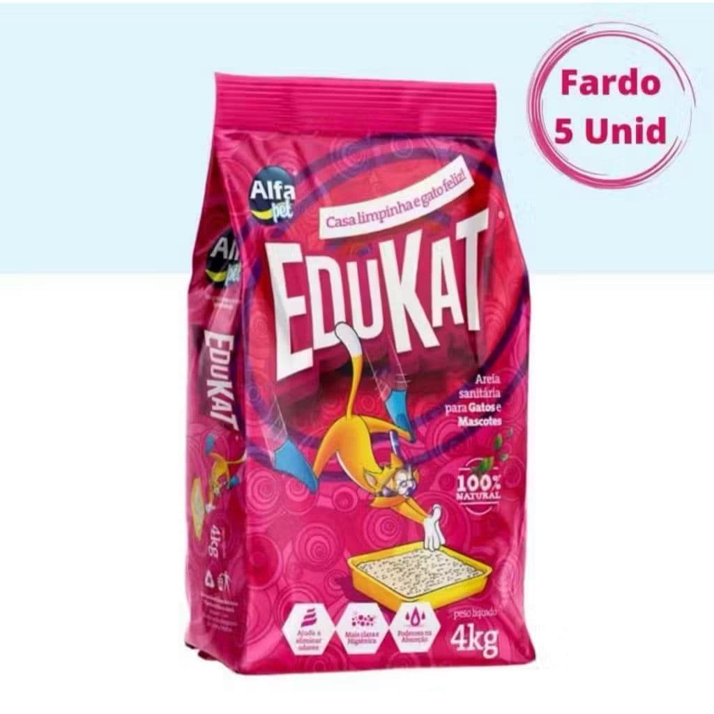 Areia Sanitária Higiênica Para Gatos Anti Odor Edukat Pacote de 4kg ou 20kg alfapet granulado