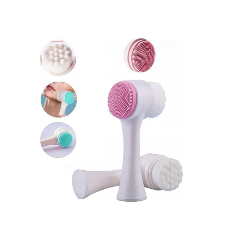 Escova limpeza facial 2 em 1 cuidado skin care