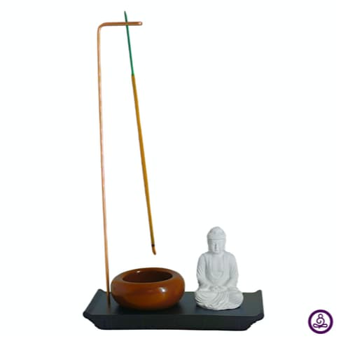 Incensário Invertido Buda Sentado + 3 Incenso Premium Exotic India Palito