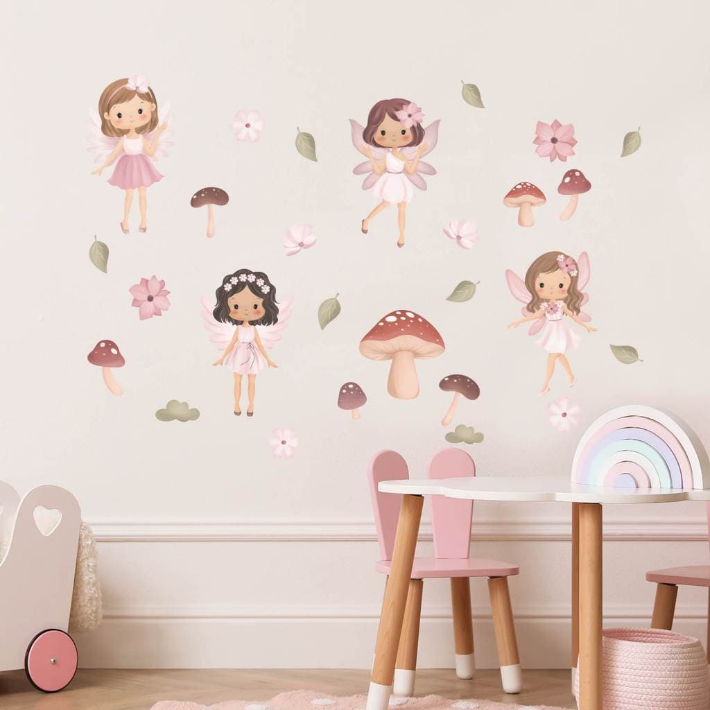 Adesivo de Parede Quarto Menina Jardim de Fadas Encantadas Infantil