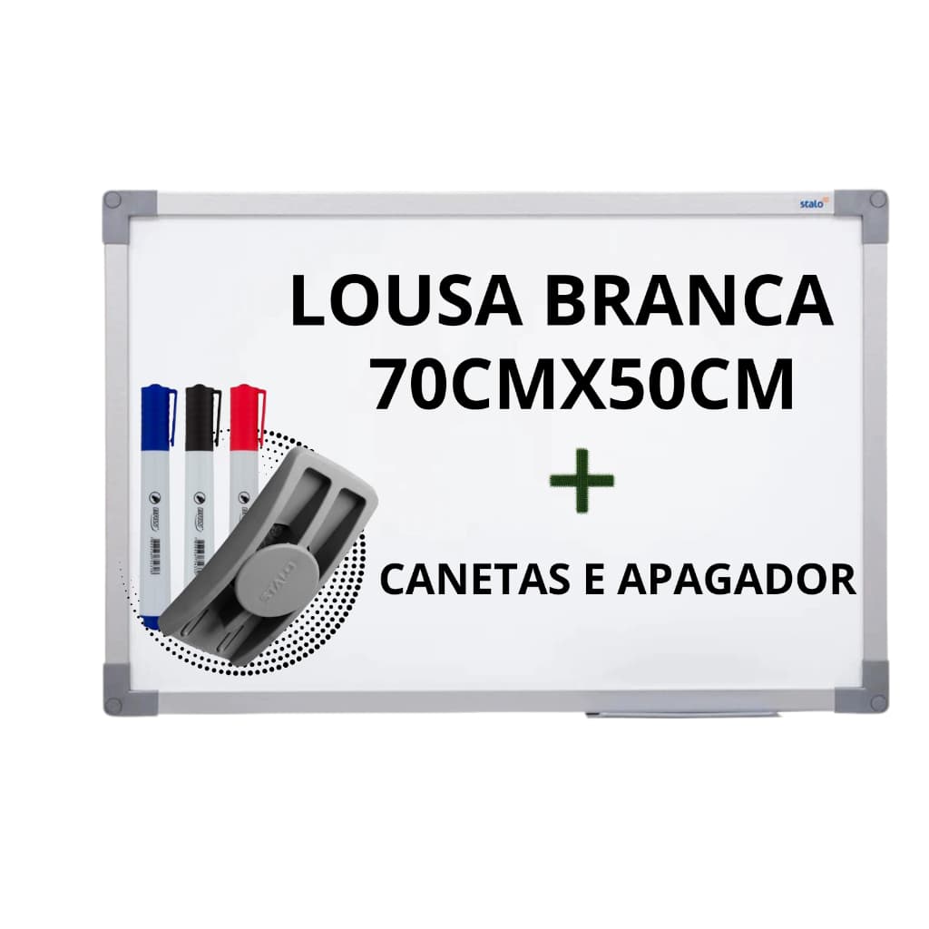 KIT LOUSA 70x50CM + CANETAS E APAGADOR