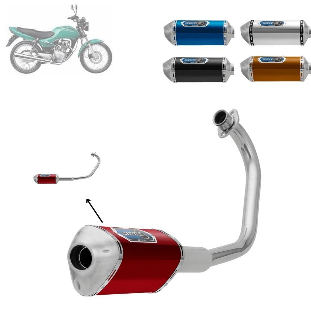 Escapamento Escape Moto Pro Tork Mini 3 Compatível Titan KS 125 Fan 2000 Até 2008