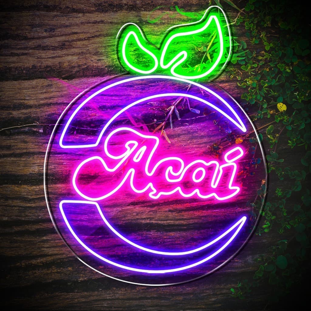 Painel Neon Led Açaí Letreiro Personalizado Decoração