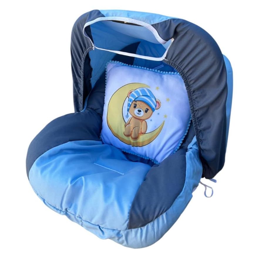 Kit Capa Completo para Bebê Conforto + Capota+  Protetores de Cinto + Almofadinha Decorativa