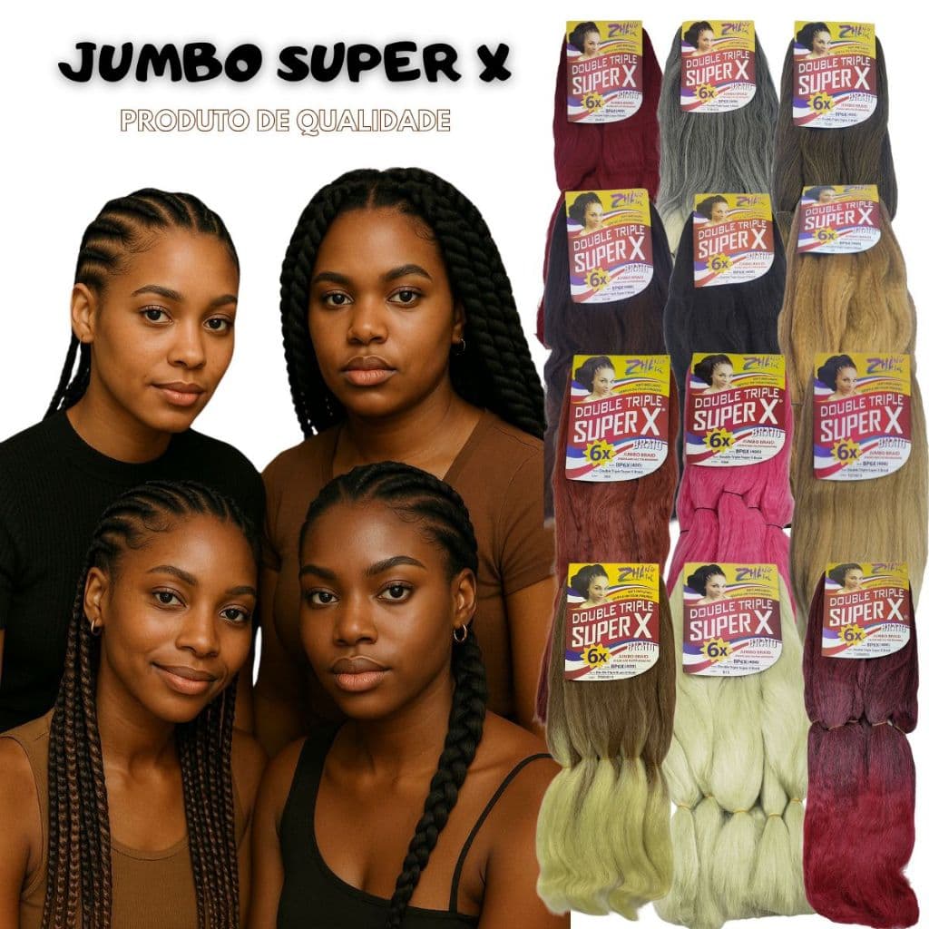 Jumbo Jumbão Super X 400g Cabelo Sintético Para Tranças Box Braids Twist e Crochet