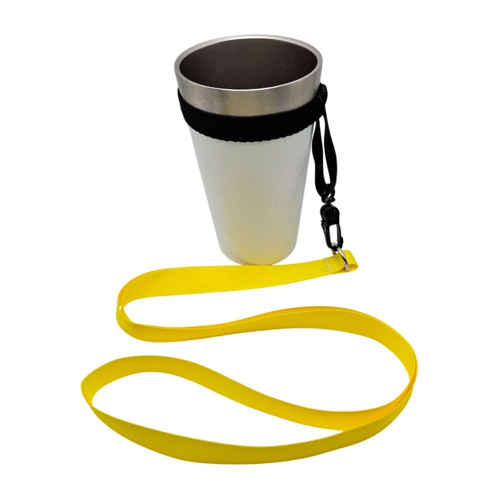 50 Cordões para Copo Amarelo c/ Elástico e Mosquete – 20mm Liso