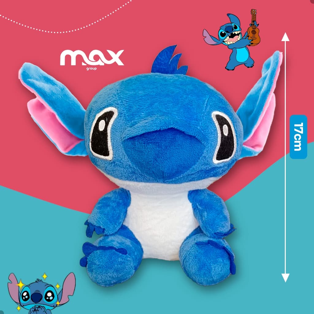 Urso Pelúcia Stitch 17cm Azul ou Rosa | Boneco de Pelúcia Fofo Presente Brinquedo Infantil