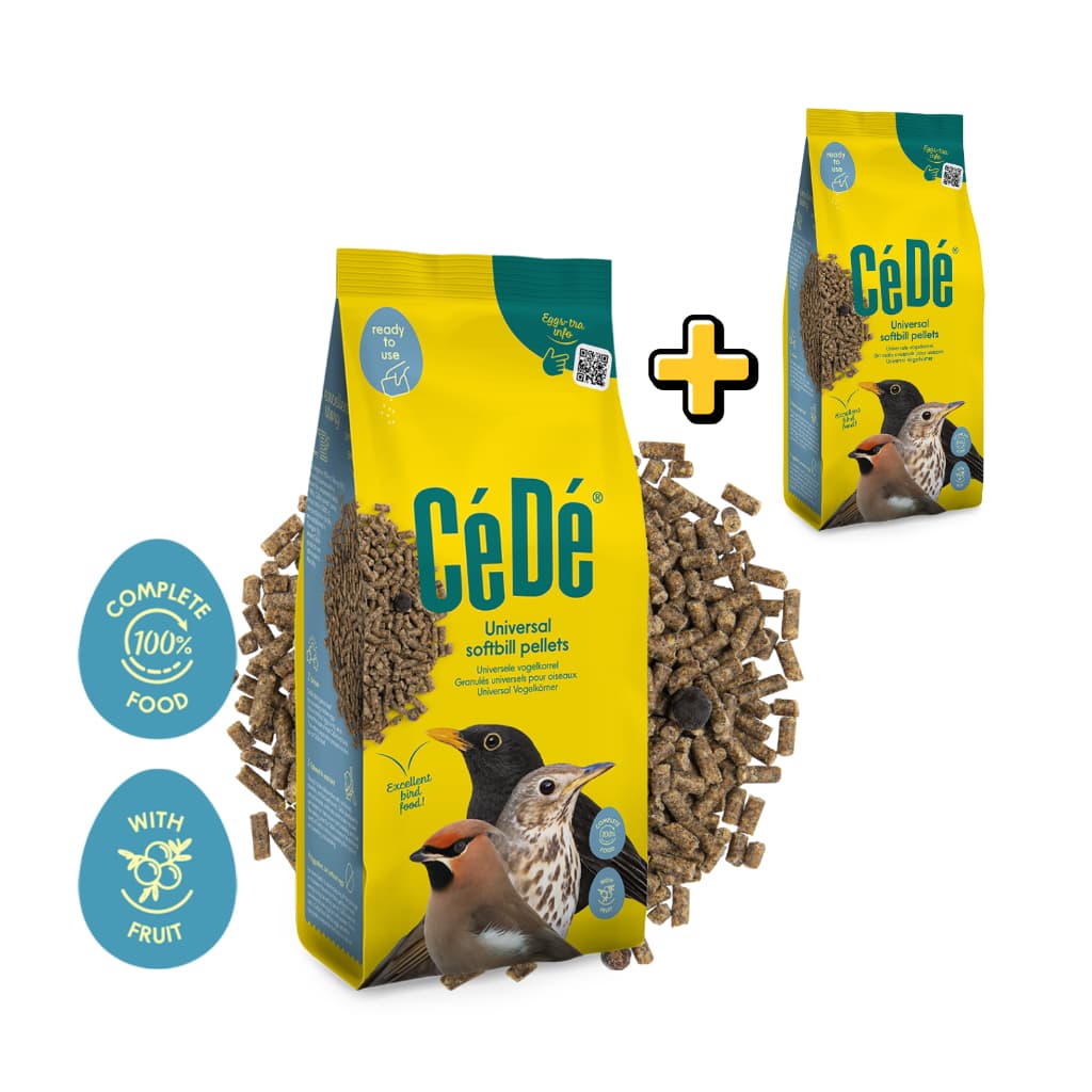 Kit 2 Rações Peletizadas  para Trinca-ferro Sabiá com frutas e minerais Softbill 1kg - CéDé