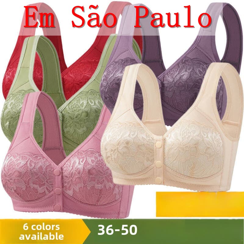 COD Sutiã Fivela Frontal Sem Anel De Aço Grande Peito Colete Roupa Interior Verão Fino Mãe Idosa Confortável E Res