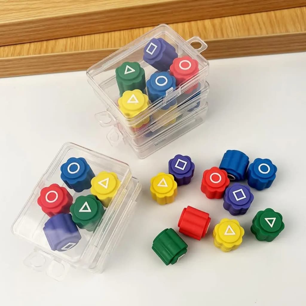 Jogo De Dado Gonggi Coreano De Silicone Round 6 + Estojo com 5 dados feitos em silicone 1 kit inclus