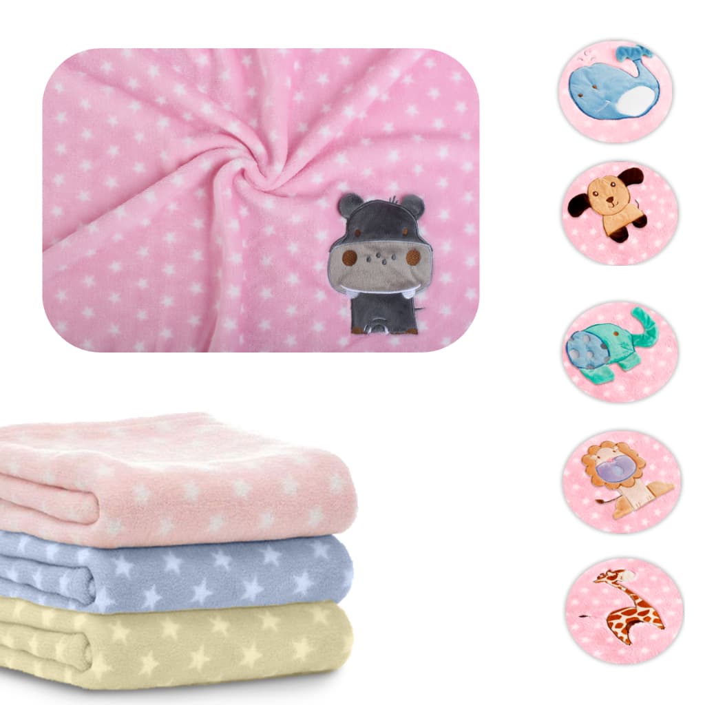 Manta Infantil Cobertinha Bebe Pink Hipopótamo Baby Pil
